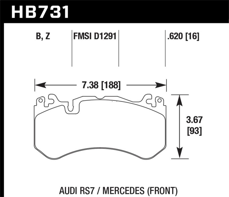 Audi RS7 Brake Pads - Front - Hawk Performance - HPS 5.0 - `15-`17 Audi RS7 Brake Pads - Front - Hawk Performance - HPS 5.0 - `15-`17